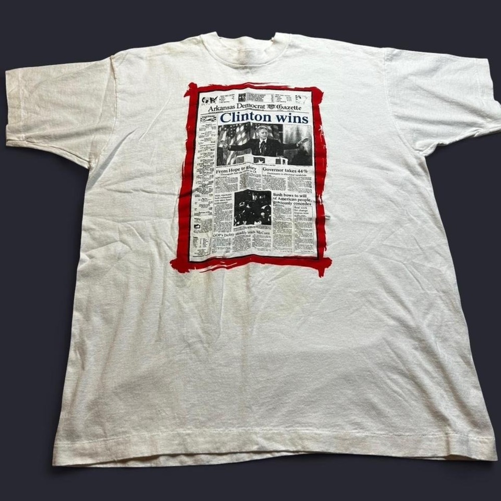 Vintage Bill Clinton wins presidential campaign‎ single stitch T-shirt size XL